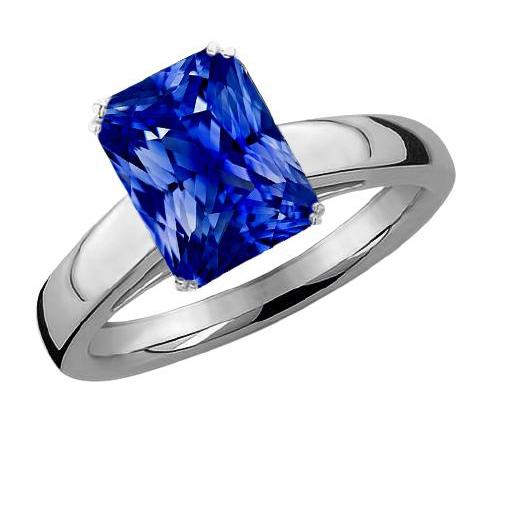 Bague de fiançailles Radiant Solitaire Ceylan Saphir 2.50 Carats Or 14K - HarryChadEnt.FR