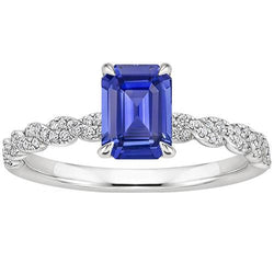 Bague de fiançailles Twist Style Saphir Bleu & Diamant 4.50 Carats