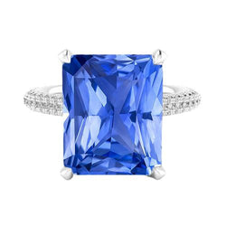 Bague de fiançailles diamant 5 carats bijoux en pierres précieuses saphir radieux