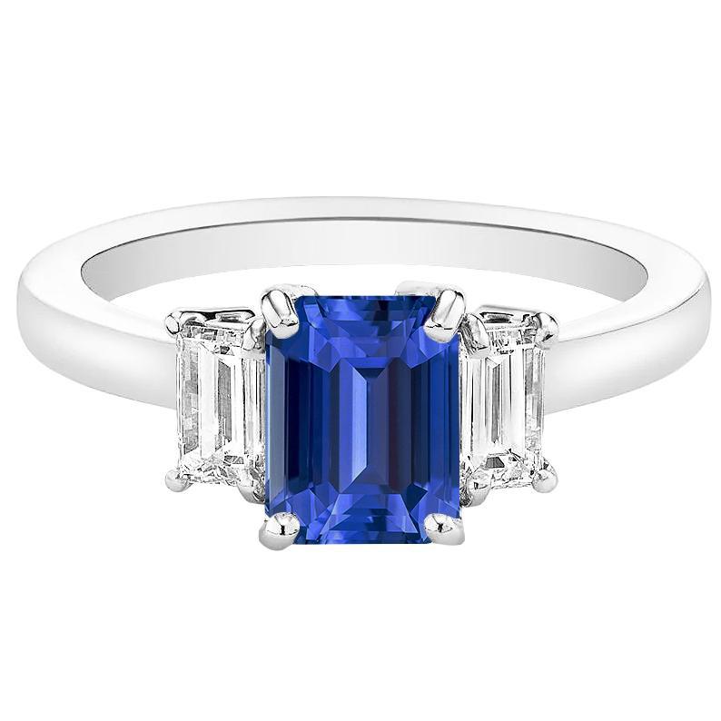 Bague de fiançailles diamant émeraude Ceylan saphir panier serti 4 carats - HarryChadEnt.FR