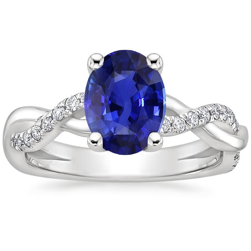 Bague de fiançailles diamant femme ovale bleu saphir & diamants 5 carats - HarryChadEnt.FR