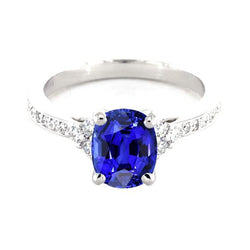 Bague de fiançailles diamant ovale saphir du Sri Lanka 3.50 carats