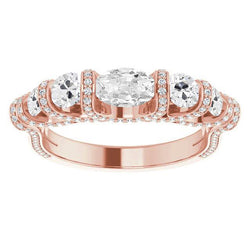 Bague de fiançailles diamant ovale taille ancienne 10 carats ensemble de bijoux