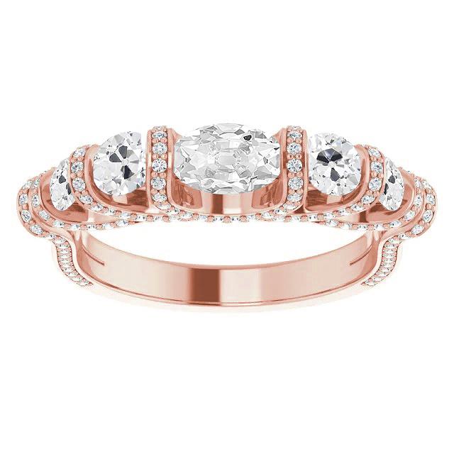 Bague de fiançailles diamant ovale taille ancienne 10 carats ensemble de bijoux - HarryChadEnt.FR