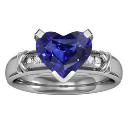Bague de fiançailles diamant rond 3 carats Ceylan Blue Sapphire X Style