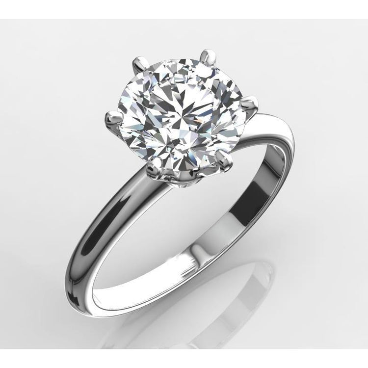 Bague de fiançailles diamant rond solitaire 3 ct or blanc - HarryChadEnt.FR