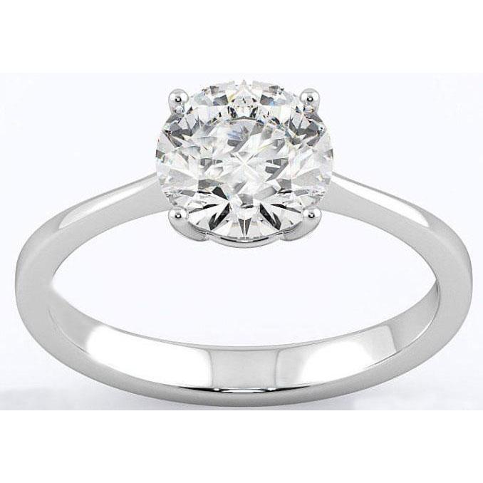 Bague de fiançailles diamant solitaire 2.75 ct en or 14 carats blanc - HarryChadEnt.FR