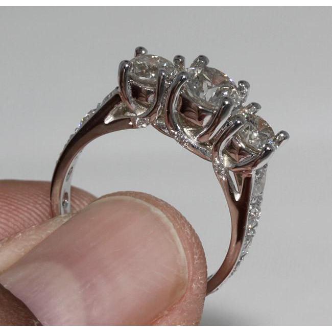 Bague de fiançailles diamants 2.75 carats or blanc femme bijoux - HarryChadEnt.FR