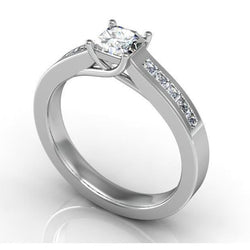 Bague de fiançailles diamants taille princesse 1.75 ct en or blanc 14K