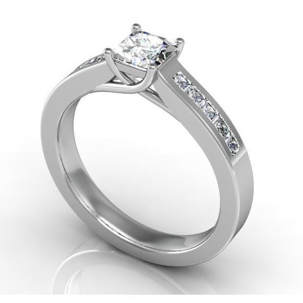 Bague de fiançailles diamants taille princesse 1.75 ct en or blanc 14K - HarryChadEnt.FR