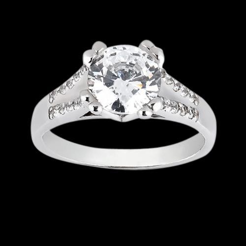 Bague de fiançailles en diamant de 1.75 carat avec accents en or blanc 14K - HarryChadEnt.FR