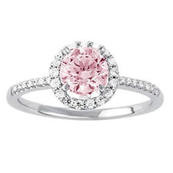 Bague de fiançailles en saphir rose et diamants de 1.75 carats