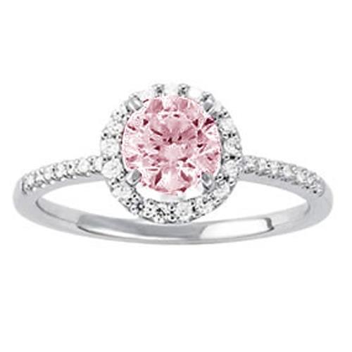 Bague de fiançailles en saphir rose et diamants de 1.75 carats - HarryChadEnt.FR