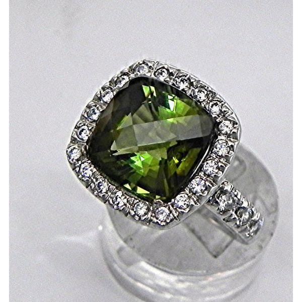 Bague de fiançailles en tourmaline et diamants de 10.75 ct en or blanc 14K - HarryChadEnt.FR