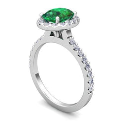 Bague de fiançailles ovale vert émeraude et diamant de 4.30 ct