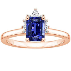 Bague de fiançailles pour femme Radiant Blue Saphir & Diamond 3.50 Carats