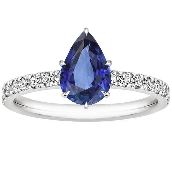 Bague de fiançailles pour femme Saphir bleu avec accents de diamants 5.50 carats - HarryChadEnt.FR