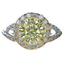Bague de fiançailles royale avec halo de diamants de 3.50 carats Nouveau