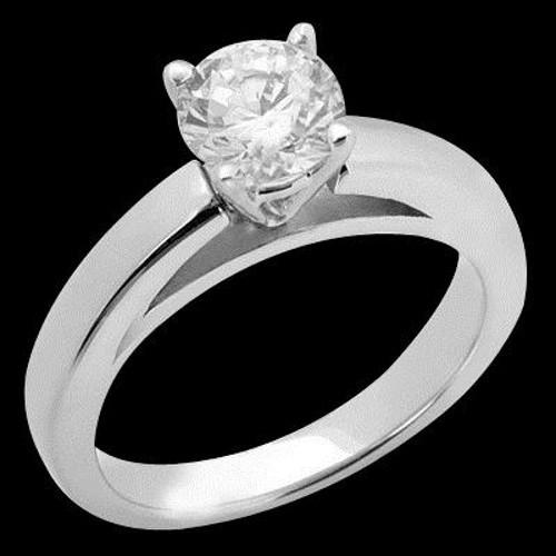 Bague de fiançailles solitaire en diamant pour femme 1.01 ct. Or blanc - HarryChadEnt.FR