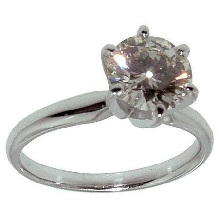Bague de fiançailles solitaire en or blanc 14 carats avec diamants ronds 1 carat Nouveau - HarryChadEnt.FR