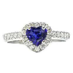 Bague de mariage Halo Heart Ceylan Saphir 3.50 Carats Bijoux en diamant