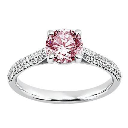 Bague de mariage avec saphir rose rond de 1.26 ct - HarryChadEnt.FR
