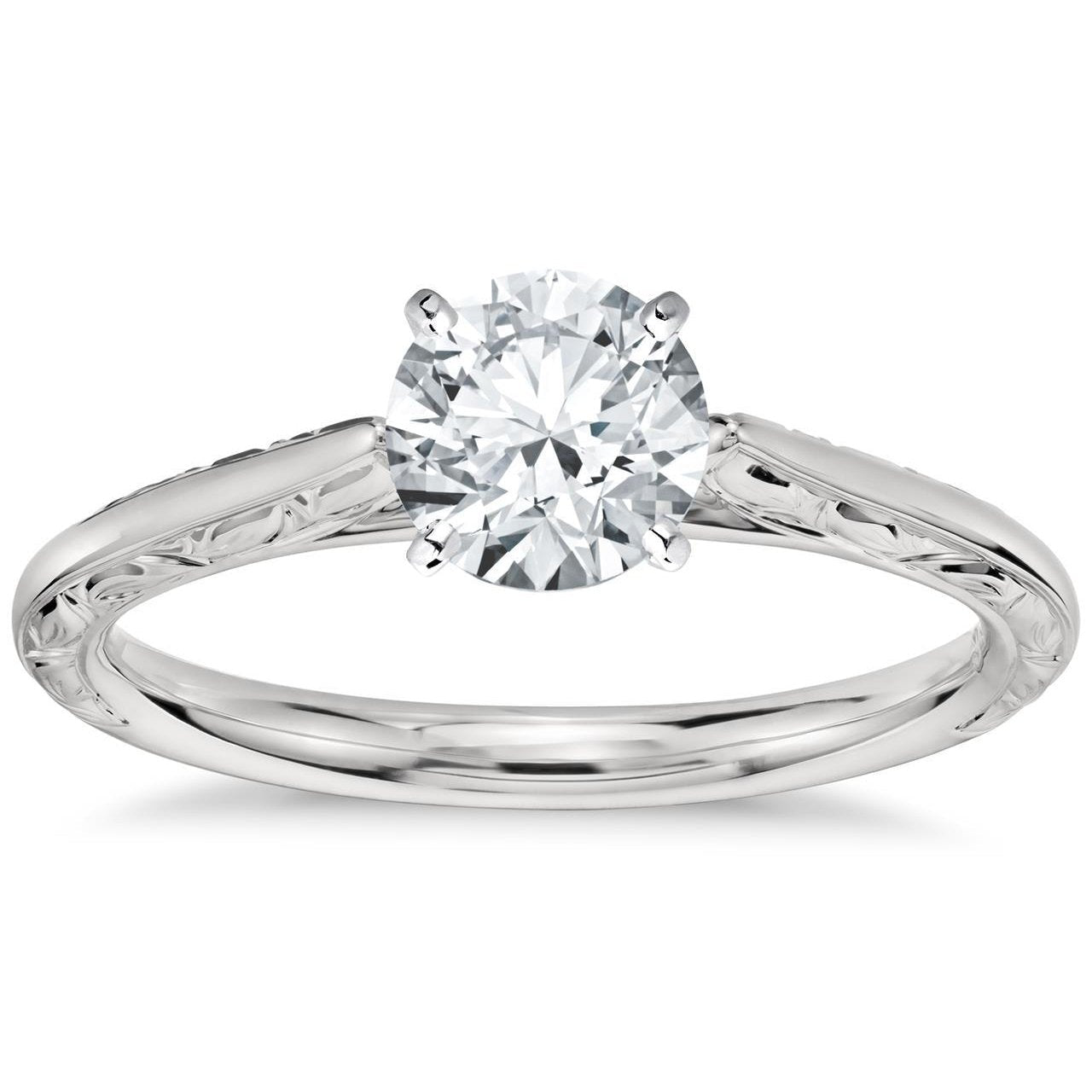 Bague de mariage de style antique avec diamant solitaire taille ronde 3 ct - HarryChadEnt.FR