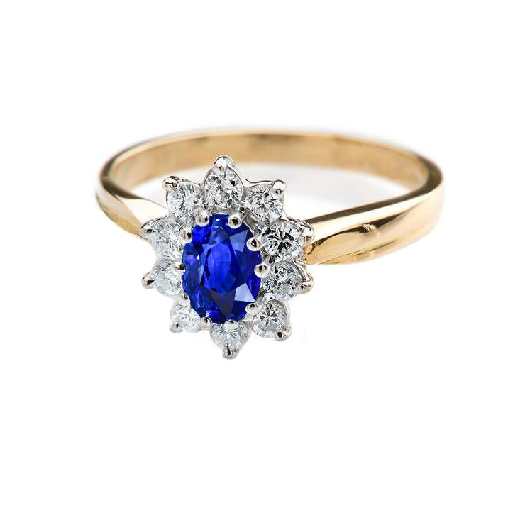 Bague de mariage en saphir de Ceylan de 2.50 ct et diamants Neuf - HarryChadEnt.FR