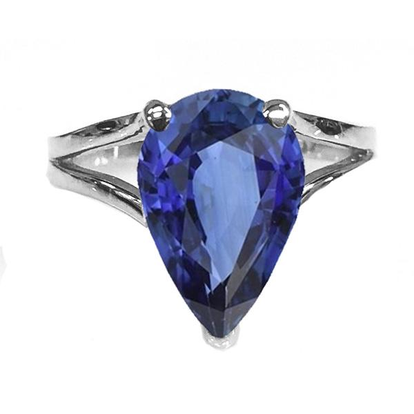 Bague de mariage solitaire saphir bleu tige fendue bijoux 3 carats - HarryChadEnt.FR