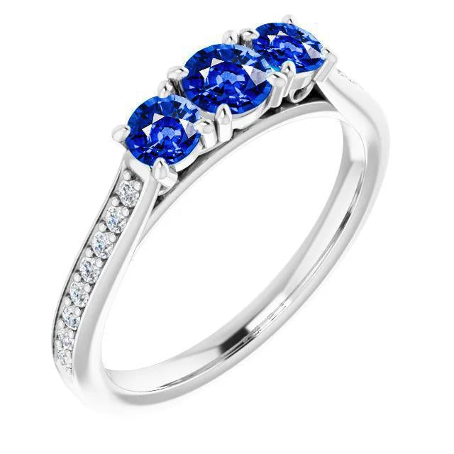 Bague diamant saphir 1.10 carats serti griffes bijoux femme - HarryChadEnt.FR