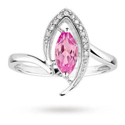 Bague diamant saphir rose taille marquise 1.75 carats bijoux en pierres précieuses