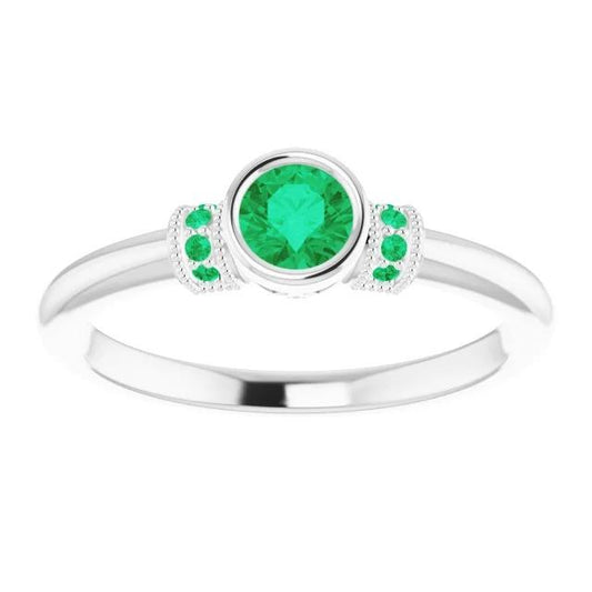 Bague émeraude verte colombienne de style antique 1 carat bijoux pierres précieuses - HarryChadEnt.FR