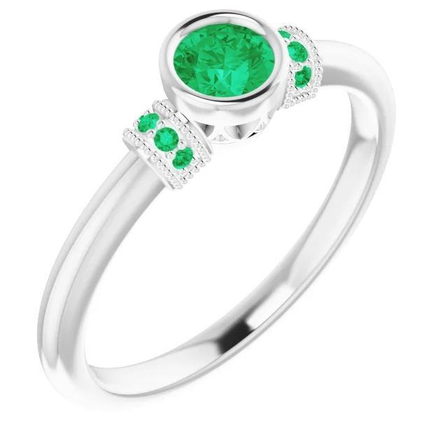 Bague émeraude verte colombienne de style antique 1 carat bijoux pierres précieuses - HarryChadEnt.FR
