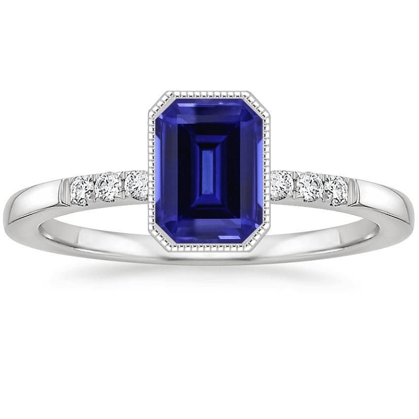 Bague en diamant saphir bleu serti clos 2.50 carats style vintage - HarryChadEnt.FR