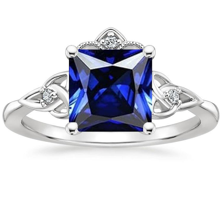 Bague en or avec petit diamant pour femme style vintage saphir bleu 5.25 carats - HarryChadEnt.FR