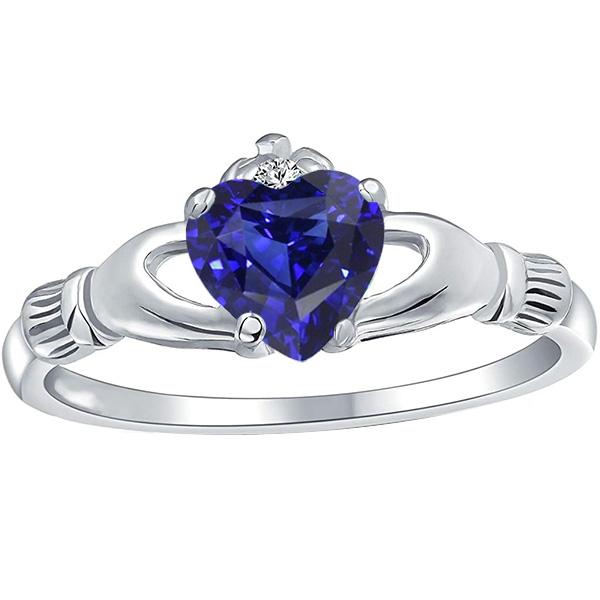 Bague en pierres précieuses de style vintage en saphir du Sri Lanka taillé en cœur 1.75 carats - HarryChadEnt.FR