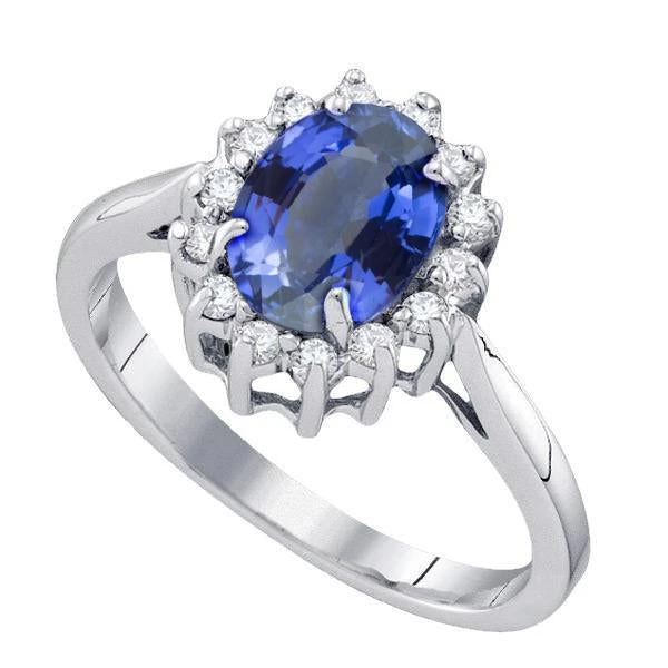 Bague en saphir bleu de Ceylan. bijoux en diamant de 4.70 carats - HarryChadEnt.FR