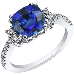 Bague en saphir du Sri Lanka taille coussin pour bijoux en pierres précieuses 4.50 carats