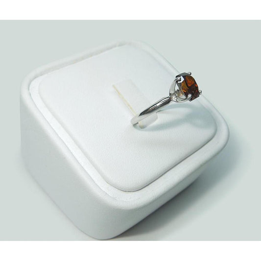 Bague en saphir rouge taille radiant de 1.65 ct en or blanc 14 carats - HarryChadEnt.FR