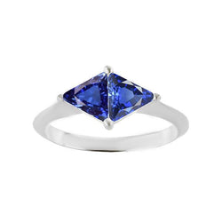 Bague en saphir taille trillion 2 carats bijoux pour femme en or