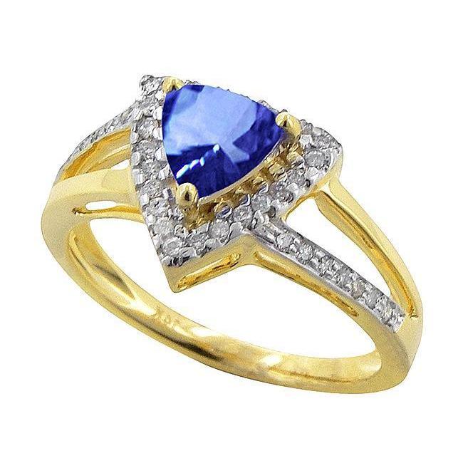 Bague étincelante avec saphir bleu du Sri Lanka et diamants 1.51 ct - HarryChadEnt.FR