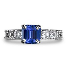 Bague pour femme avec pierres précieuses émeraude et accents saphir de Ceylan de 2.50 carats - HarryChadEnt.FR