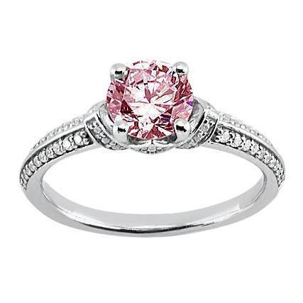 Bague ronde en saphir rose de 1.41 ct - HarryChadEnt.FR