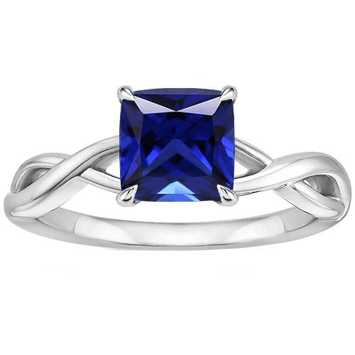 Bague solitaire en or pour femme sertie de griffes de saphir du Sri Lanka 2.25 carats - HarryChadEnt.FR