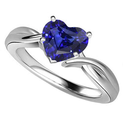 Bague torsadée avec saphir bleu de Ceylan solitaire en or 2.50 carats