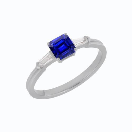 Baguette diamant trois pierres en forme d'émeraude 1.25 carats - HarryChadEnt.FR