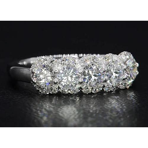 Bande De Diamants Demi-Éternité 4.50 Carats Bijoux En Or Blanc Neuf - HarryChadEnt.FR