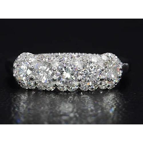 Bande De Diamants Demi-Éternité 4.50 Carats Bijoux En Or Blanc Neuf - HarryChadEnt.FR