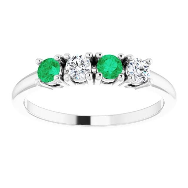 Bande de diamants 0.80 carats vert émeraude bijoux dames neuf - HarryChadEnt.FR