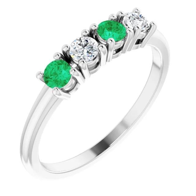 Bande de diamants 0.80 carats vert émeraude bijoux dames neuf - HarryChadEnt.FR